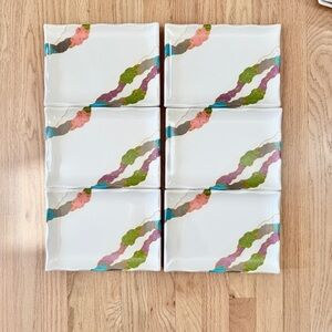 9” x 6.5” RECTANGLE SHAPE PLATE, CONTEMPORARY, MELAMINE, set of 6